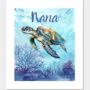 Nana-Sea Turtle Design Posters and Art